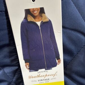 Weatherproof Vintage Women’s Coat Quilted Blue Size Small NWT